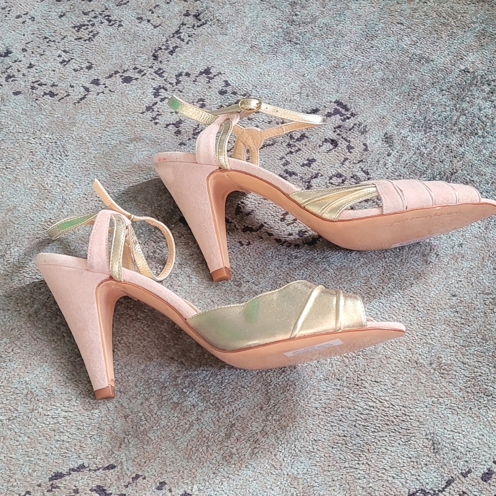 Rachel Simpson BHLDN Aurelia Powder Pink Caramia Heels NEW! 🩷 - Picture 4 of 9